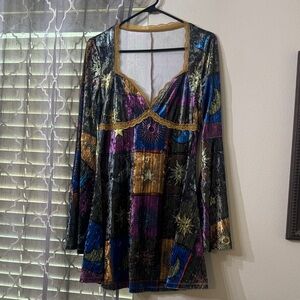 Celestial Y2K style/print dress size Large